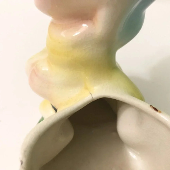 Vintage Dopey Flower Planter Figurine Snow White Seven Dwarfs Hairline Crack - Picture 5 of 16